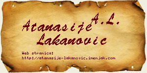 Atanasije Lakanović vizit kartica